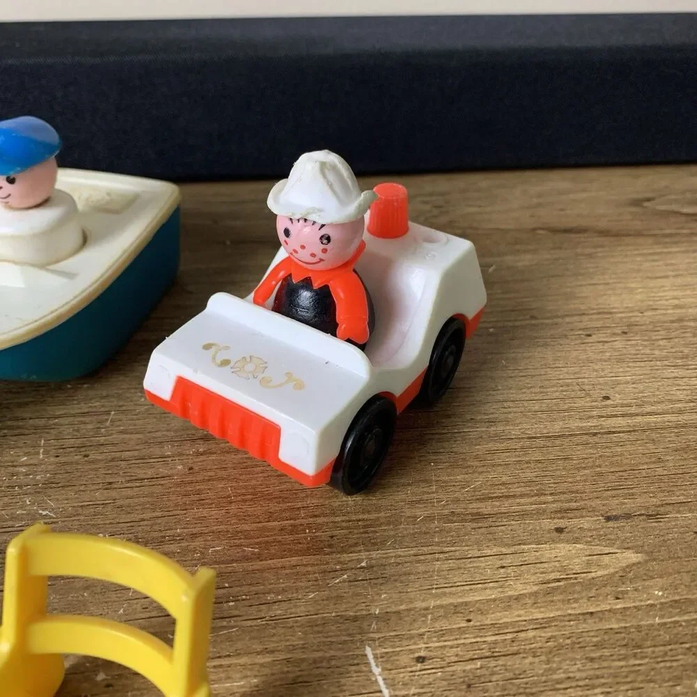 Vintage Fisher Price Little People Lot Vehicles Accessories Figures Dog